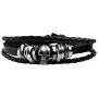 Manfnee Leather Braided Bracelet Cuff Wrap Wristband for Men Women Adjustable
