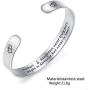 LIU JUN Mother Daughter Bracelets,Inspirational Bracelets for Women Mom Charm Cute Wide Cuff Bangle Personalized Friend Encouragement Gift for Her Jewelry