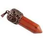 Nupuyai Crystal Point Wand Healing Stone Pendant Necklace for Unisex, Copper Wrapped Stone Pendant with Chain 22.8''