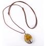 FM FM42 Life of Tree Multi Colors Queen Annes Lace Dried Flowers Oval Pendant Necklace (4 Colors)