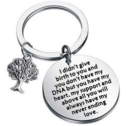 FUSTMW Adoption Gifts Keychain Adopted Child Gifts Stepdaughter Stepson Gifts from Stepmom Stepdad Adoption Jewelry You Will always have My Never Ending Love