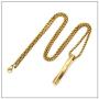 Heavstjer Fashion Stainless Steel Twisted Bar Pendant Stick Necklace,22inches Link Chain