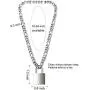 DIBOLA Padlock Necklace Stainless Steel Lock Chain for Men Women Silver 18-24 inch DIBOLA Padlock Necklace Stainless Steel Lock Chain for Men Women Silver 18-24 inch