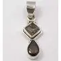 SilverStarJewel Solid Sterling Silver Natural 6 x 6, 6 x 9 mm Smoky Quartz Pendant 1.3'' SilverStarJewel Solid Sterling Silver Natural 6 x 6, 6 x 9 mm Smoky Quartz Pendant 1.3''