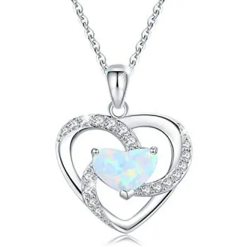 I Love You to The Moon and Back Necklace Opal Moon and Star Heart Necklace Mother Gift Mother Necklace Girlfriend Jewelry