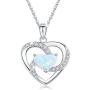I Love You to The Moon and Back Necklace Opal Moon and Star Heart Necklace Mother Gift Mother Necklace Girlfriend Jewelry