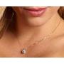 AllenCOCO White Gold Plated Sterling Silver Cubic Zirconia Round Cut Solitaire Pendant Necklace