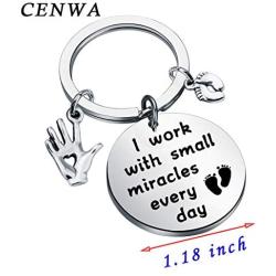 CENWA NICU Nurse Gift Midwife Gift Neonatal Nurse Jewelry I Work With Small Miracles Every Day Nurse Life Gift Pediatric Nurse Babies Nurse Thank You Gift