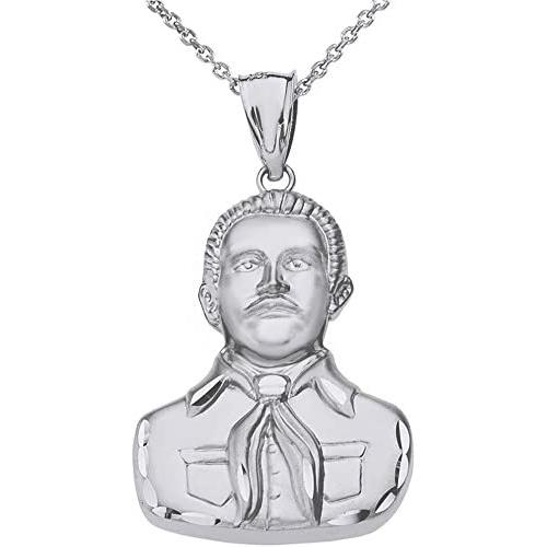 Sterling Silver Jesus Malverde Sinaloa Narco Saint Necklace