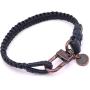 Mens Reversible Hand-Knotted Waxed Cord Bracelet - Navy & Black