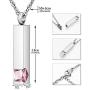 Dletay Crystal Cremation Jewelry for Ashes Birthstone Memorial Ashes Necklace Cube Urn Necklace for Ashes