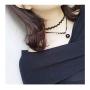 Haloty 6PCS Punk Lace Choker Necklace Black Crystal Pendant Necklaces Chain Vintage Leather Necklaces Jewelry for Women and Girls (StyleⅡ)