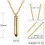 VNOX Remembrance Necklace-Engraved Personalized Stainless Steel Keepsake Bullet URN for Ashes,Free Chain