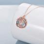 TOUPOP Rose Gold Tree of Life Necklace Sterling Silver Mothers Day Gifts from Daughter Family Jewelry with Volcano Crystal Gifts for Mom Women Grandmother Teen Girls Birthday Friend