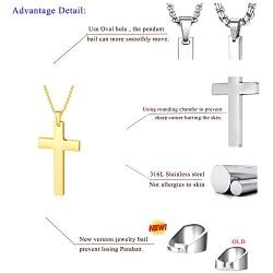 LAOYOU Crucifix Cross Necklace for Mens Stainless Steel Pendant Antique Silver Cross Necklace for Women