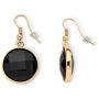 Palm Beach Jewelry Gold Tone Drop Earrings and Station Necklace Set, Round Black and White Crystals, 40''