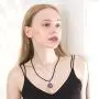 Mood Stone in Antique Sterling Silver Finish Skull Pattern Pendant Leather Necklace MOJO JEWELRY Mood Stone in Antique Sterling Silver Finish Skull Pattern Pendant Leather Necklace MOJO JEWELRY