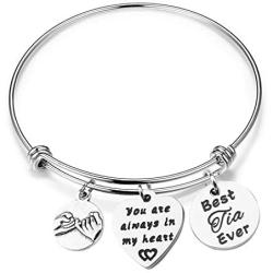 MAOFAED Aunt Gift Best Tia Ever You are Always in My Heart Aunt Bracelet Auntie Gift Auntie Bracelet Auntie Birthday Gift Auntie Keepsake