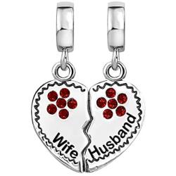 JMQJewelry Wife Husband Heart Love Charm Birthday Birthstone Month Clover Dangle Charms for Bracelets Women Jewelry Valentines Day Christmas