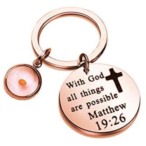 with God All Things are Possible Mustard Seed Bracelet Faith Gift