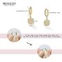Mevecco Gold Dainty Dangle Hoop Earrings for Women 14K Gold Plated Delicate cute Geometric Triangle Cone Dangle Earrings