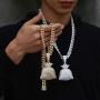 YIMERAIRE Blingbling Necklace for Men Hip Hop Chain Pendant 18K Plated Gold Chain with US Dollar Sign Pendant 90s Necklace Men