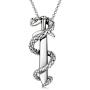 ROMANTIC WORK Snake Necklace for Men Sterling Silver Animal Sword Pendant Necklace Gothic Jewelry Birthday Gift for Boyfriend