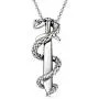 ROMANTIC WORK Snake Necklace for Men Sterling Silver Animal Sword Pendant Necklace Gothic Jewelry Birthday Gift for Boyfriend ROMANTIC WORK Snake Necklace for Men Sterling Silver Animal Sword Pendant Necklace Gothic Jewelry Birthday Gift for Boyfriend