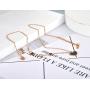 AAABBB Stainless Steel 4Pcs Heart Charm Choker Necklace Jewelry Trendy Acrylic Pendant Necklace for Women