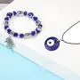 RUIZHEN 2 Pcs Blue Beads Evil Eyes Bracelet Hamsa Hand of Fatima Bracelet Glass Charm Evil Eye Leather Cord Necklace Protection Jewelry Set RUIZHEN 2 Pcs Blue Beads Evil Eyes Bracelet Hamsa Hand of Fatima Bracelet Glass Charm Evil Eye Leather Cord Necklace Protection Jewelry Set