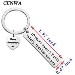 CENWA 1st 5th 10th 20th Wedding Anniversary Keychain for Couples First Anniversary Five Ten Twenty Years Anniversary Jewelry