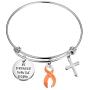 CENWA Orange Awareness Jewelry Orange Awareness Ribbon Survivor Gift Leukemia Warrior Gift Be Stronger Than The Storm Leukemia Awareness Bracelet