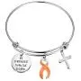 CENWA Orange Awareness Jewelry Orange Awareness Ribbon Survivor Gift Leukemia Warrior Gift Be Stronger Than The Storm Leukemia Awareness Bracelet
