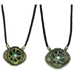 HUAWELL 2 Piece Doctor Strange Necklace Eye of Agamotto Costume Prop Stone Pendant Gift for Christmas, Valentines Day, Anniversary, Birthday, Date, Workplace or Stage