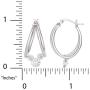 Disney Mickey Mouse Captured Hoop Earrings; Sterling Silver Cubic Zirconia Jewelry for Women;