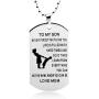 LITTONE Dad Mum to Son Inspirational Mens Jewelry Dogtag Pendant Necklace Military Stainless Steel Dog tag Love Boy Girl Gifts