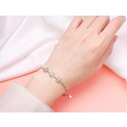 S925 Sterling Silver Snowflake Necklace Earrings Bracelet Ring Set for Lady Women Girl Jewelry