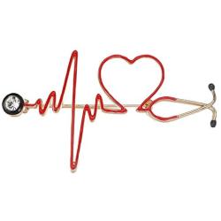 Electrocardiogram Stethoscope Personality Medical Medicine Brooch Pin Alloy Jewelry Nurse Doctor Student Hat Lapel Pins