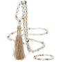 OAIITE 108 Natural Stone Beads Handmade Charm Personalized Stylish Beaded Tassel Necklace (B)