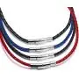 Braided Leather Cord 3MM Chain Necklace Stainless Steel Durable Snap Clasp, Men Women DIY Woven Rope Chain for Pendant Black/Brown/Red/Blue 18-30inch