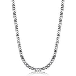 FIBO STEEL 3.5-6mm Stainless Steel Mens Womens Necklace Curb Link Chain, 16-30 inches