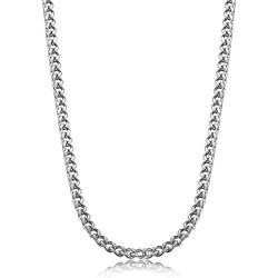 FIBO STEEL 3.5-6mm Stainless Steel Mens Womens Necklace Curb Link Chain, 16-30 inches