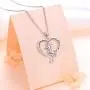 S925 Sterling Silver Jewelry Animal in Heart Pendant Necklace 18 inches