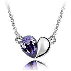 MAFMO Crystal Jewelry Set 4pcs Love Heart Shaped Necklace Bracelet Earrings Ring