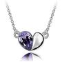 MAFMO Crystal Jewelry Set 4pcs Love Heart Shaped Necklace Bracelet Earrings Ring