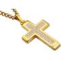Blackjack Jewelry Mens Stainless Steel Cross Pendant with Cubic Zirconia