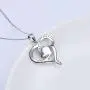 S925 Sterling Silver Puppy Dog Cat Pet Paw Print Love Heart Pendant Necklace 18 inches