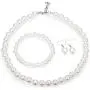 Finrezio Faux Pearl Crystal Necklace Earring Bracelet Set for Women Wedding Bridal Jewelry Finrezio Faux Pearl Crystal Necklace Earring Bracelet Set for Women Wedding Bridal Jewelry