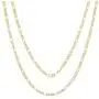 Nuragold 14k Yellow Gold Solid 4mm Figaro Chain Link Diamond Cut Pave Two Tone Pendant Necklace, Mens Womens Lobster Lock 16'' 18'' 20'' 22'' 24'' 26'' 28'' 30'' Nuragold 14k Yellow Gold Solid 4mm Figaro Chain Link Diamond Cut Pave Two Tone Pendant Necklace, Mens Womens Lobster Lock 16'' 18'' 20'' 22'' 24'' 26'' 28'' 30''