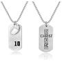 VI.SPORT Bible Verse Football Player Number 10 Necklace Dog Tag Pendant Religious Philippians 4:13 I Can Do All Things Jewelry